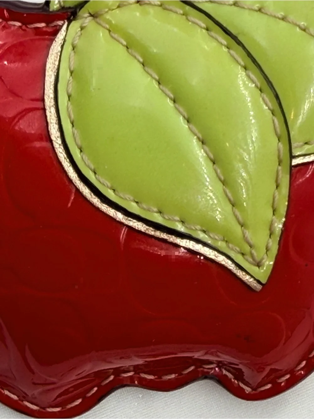 Vintage Coach Rare Patent Leather Apple Paperweight Office Decor